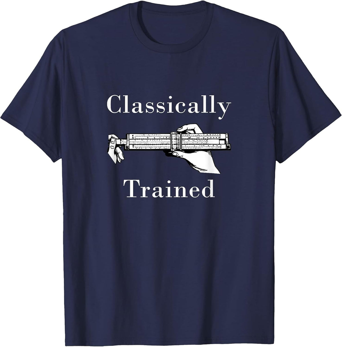 Vintage Slide Rule Classically Trained Student Instrument T-Shirt - Navy Blue