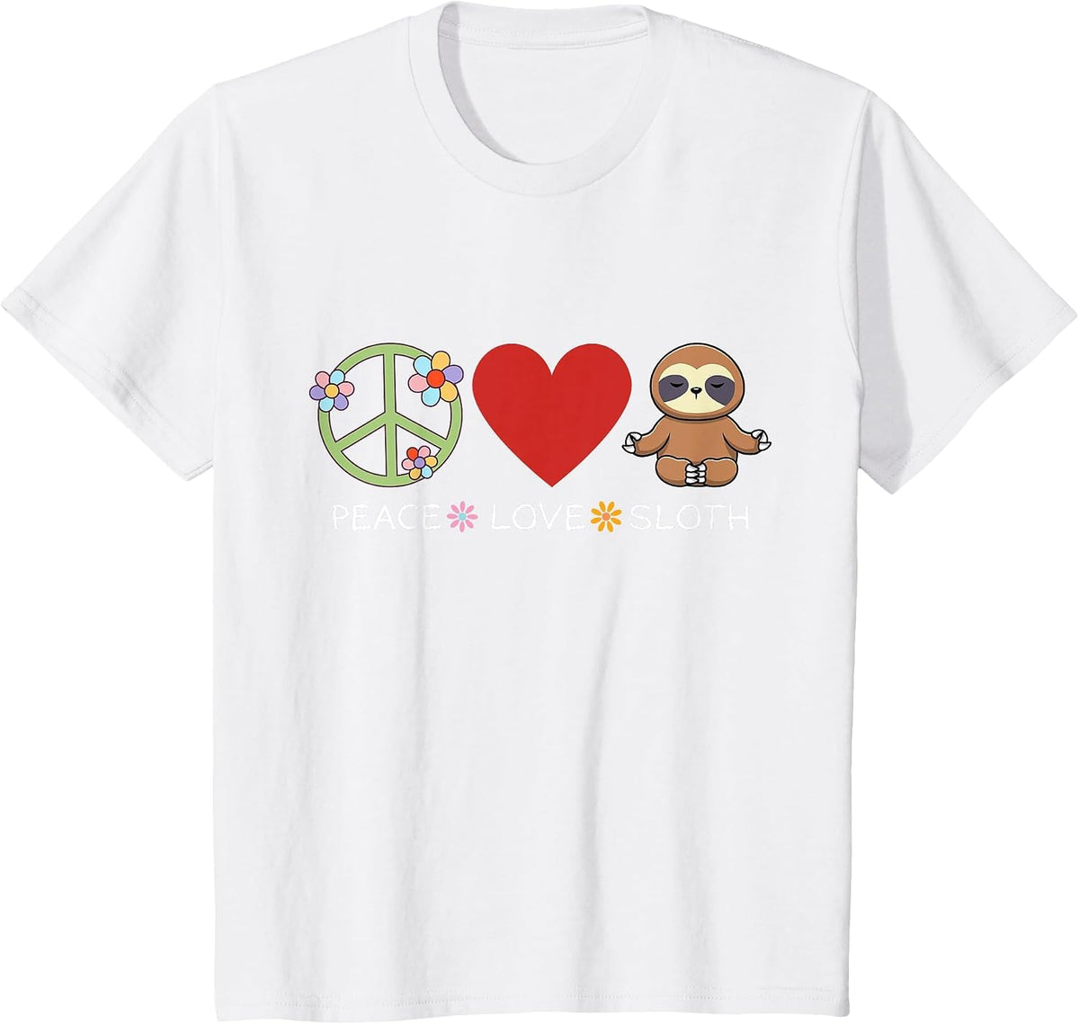 Peace Love Sloth T-Shirt - White