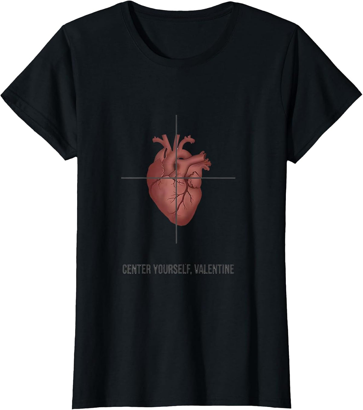 Center Yourself Valentine Funny Radiology Tech Skeleton T-Shirt - Black