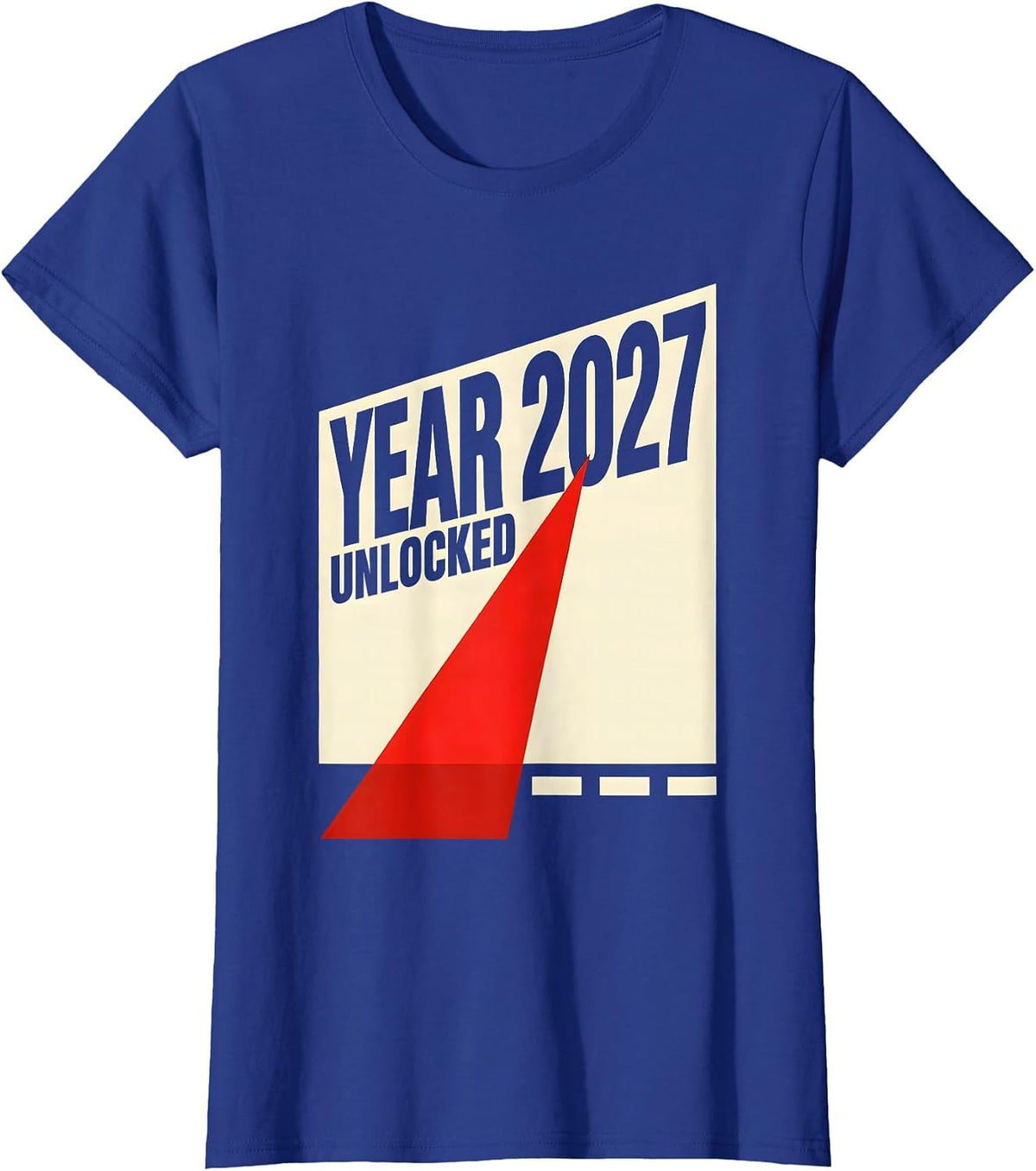 Women's Year 2027 Unlocked Constructivist Gamer Humor Fresh Start T-Shirt - Royal Blue
