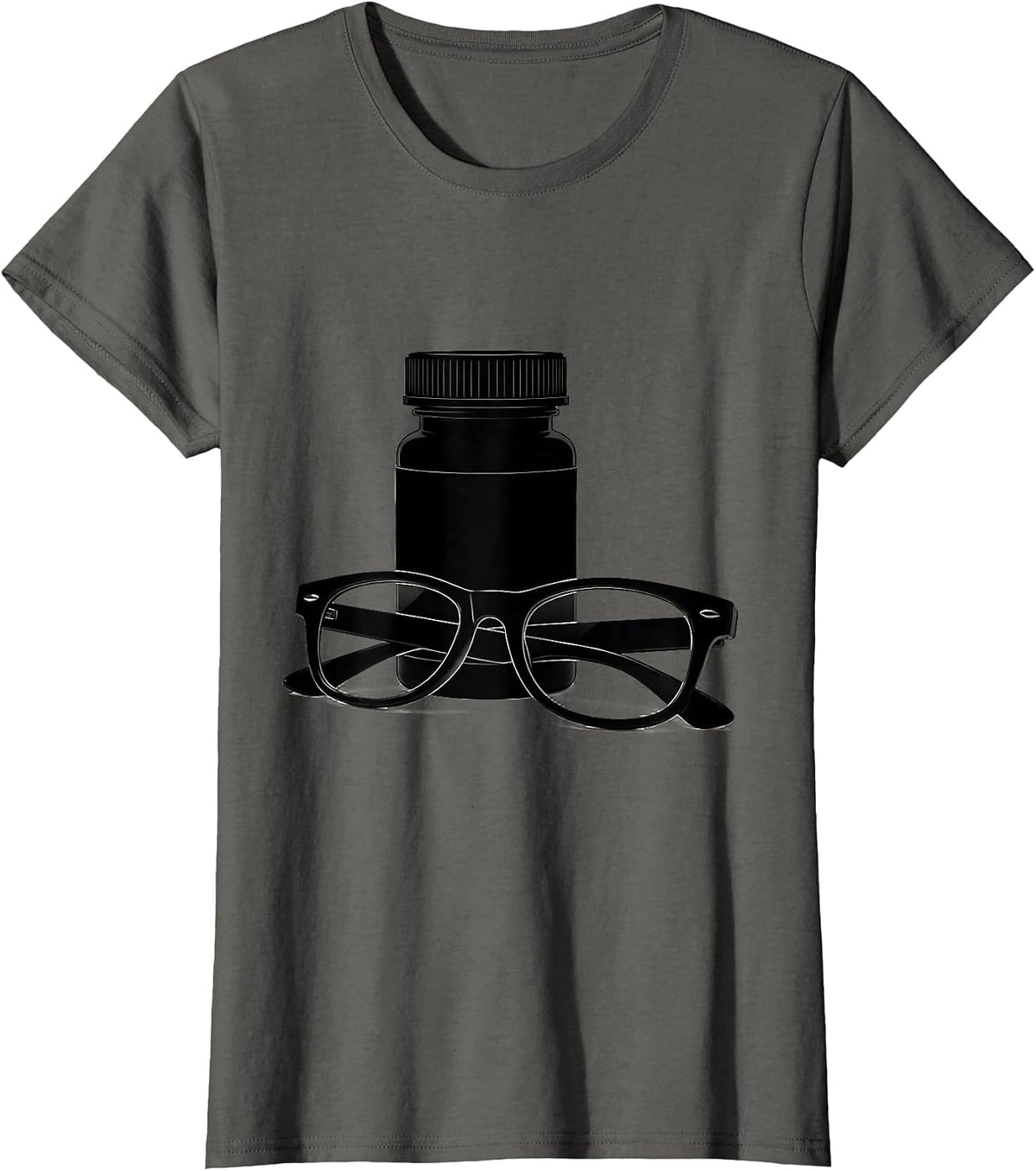 Women's Bifocals and Prescription Bottle Fall Prevention T-Shirt - Asphalt Grey