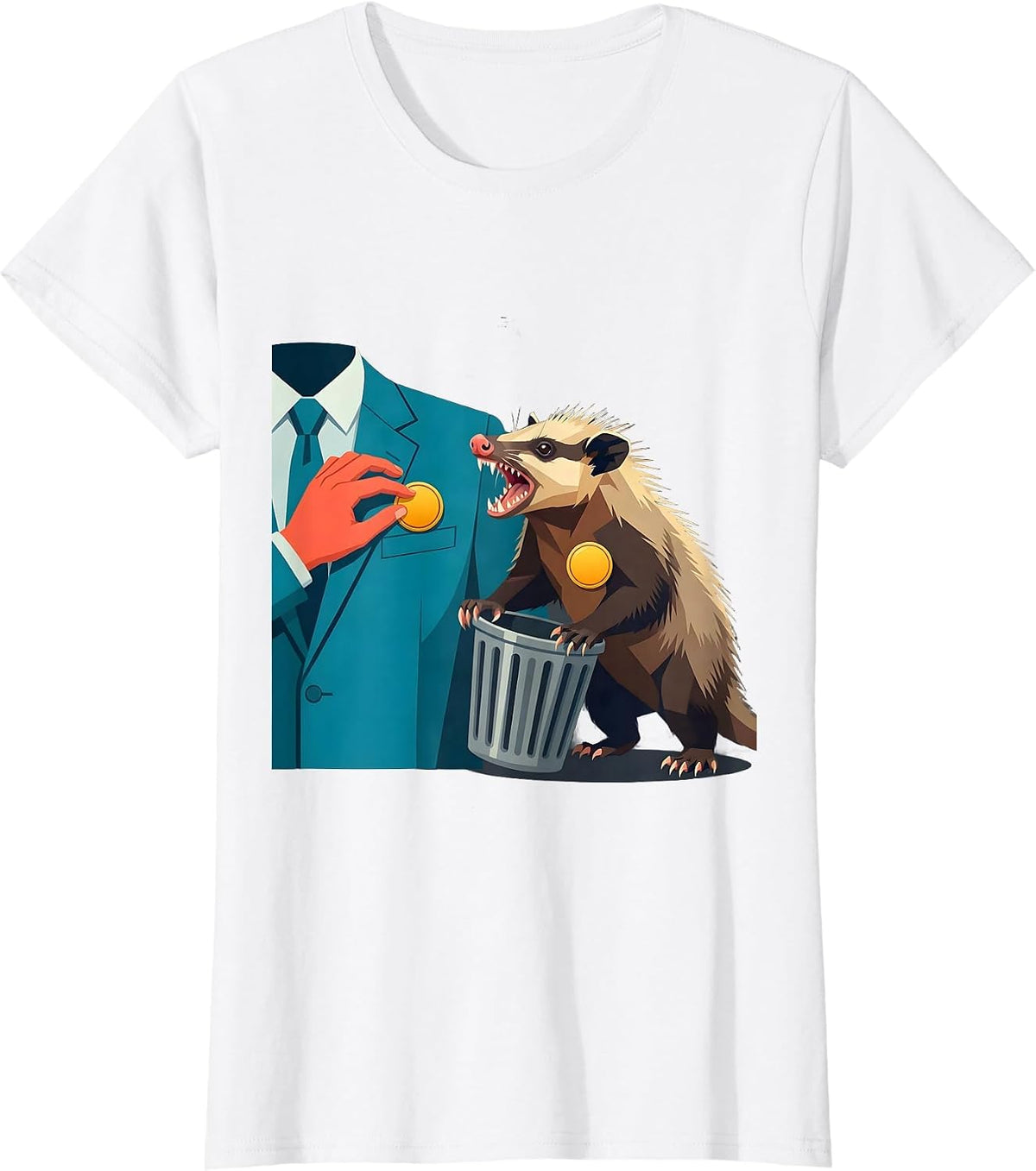 Flat Opossum Meme Humor Funny Possum Lover Gift T-Shirt - White