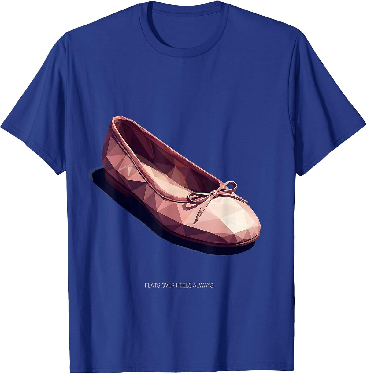 Flats Over Heels Always Ballet Flat Fashion T-Shirt - Royal Blue