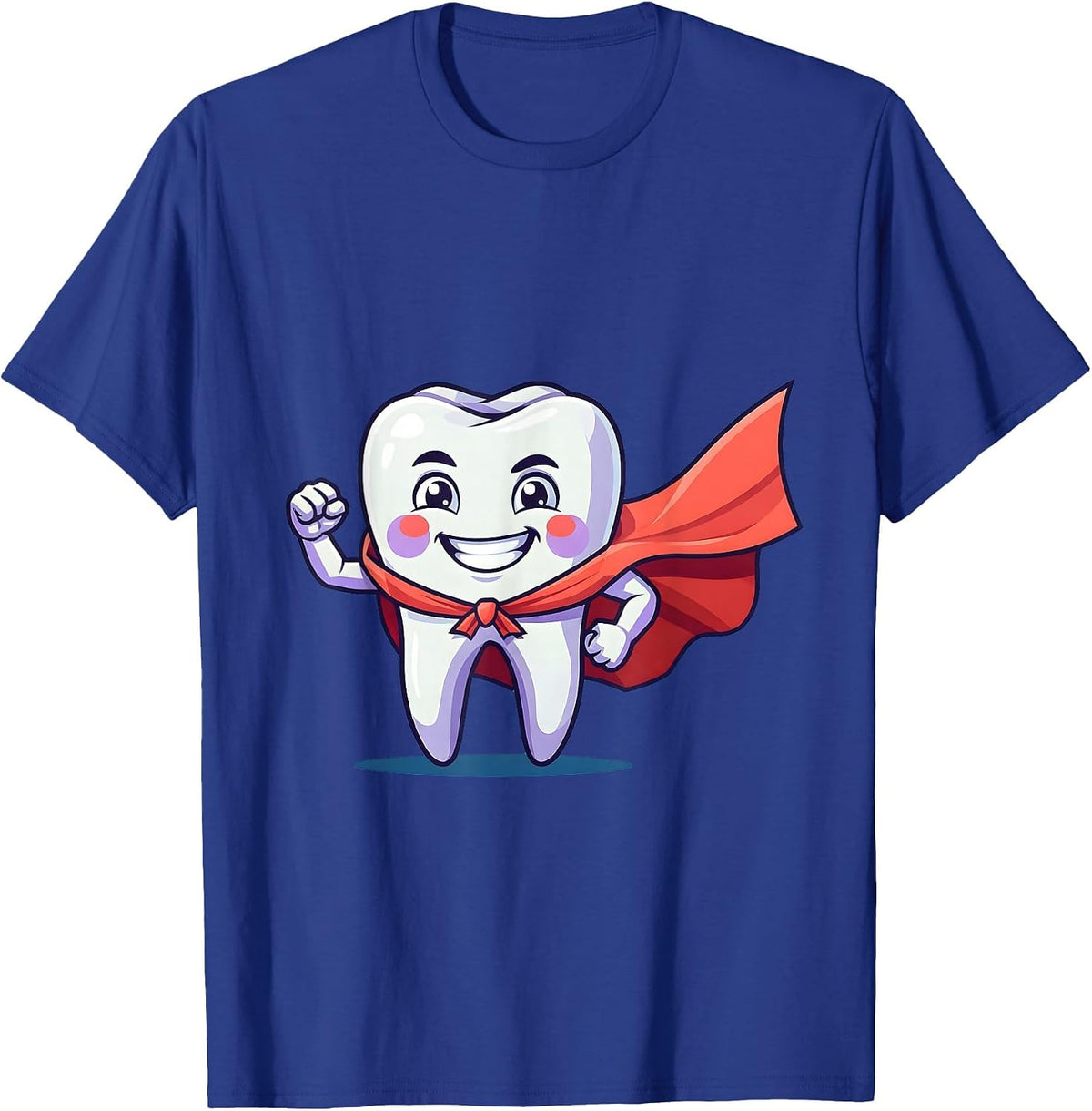 Superhero Tooth Dental Assistant Graphic T-Shirt - Royal Blue