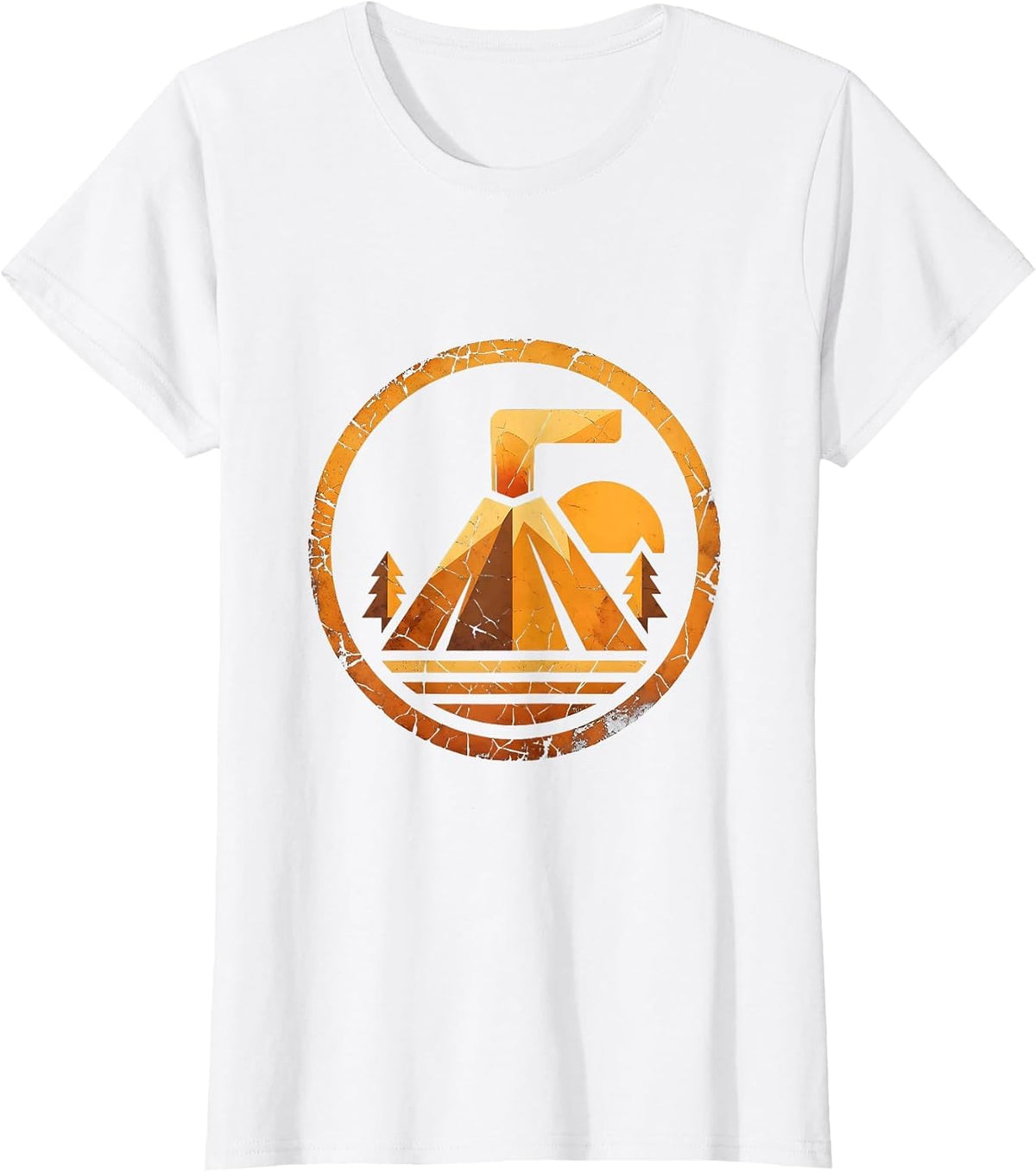 Nicaragua Erupting Volcano Glowing Lava Flow Graphic T-Shirt - White