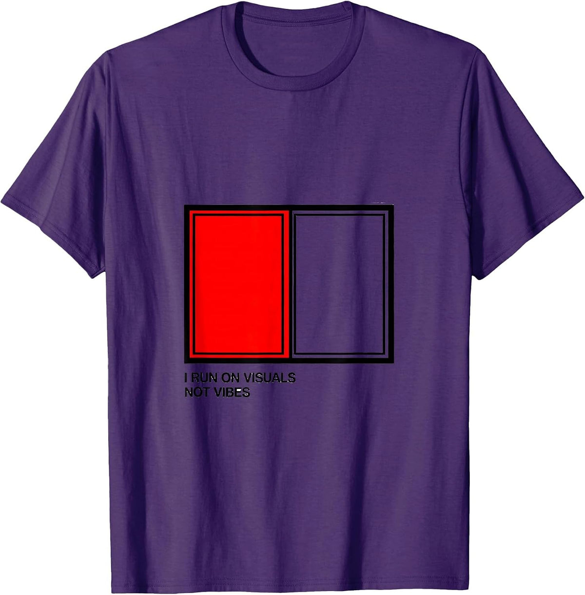 I Run On Visuals, Not Vibes Funny Special Education Teacher T-Shirt - Purple