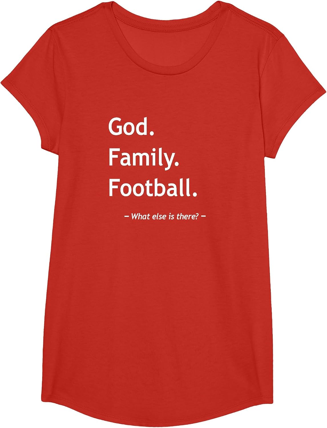 Christian Faith Jesus Christianity God Family Football T-Shirt - Girls Red