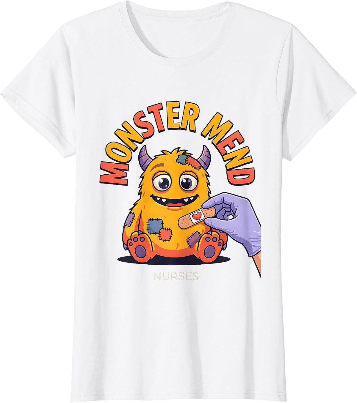 Monster Mend Nurses Funny Halloween Nurse Crew T-Shirt - White