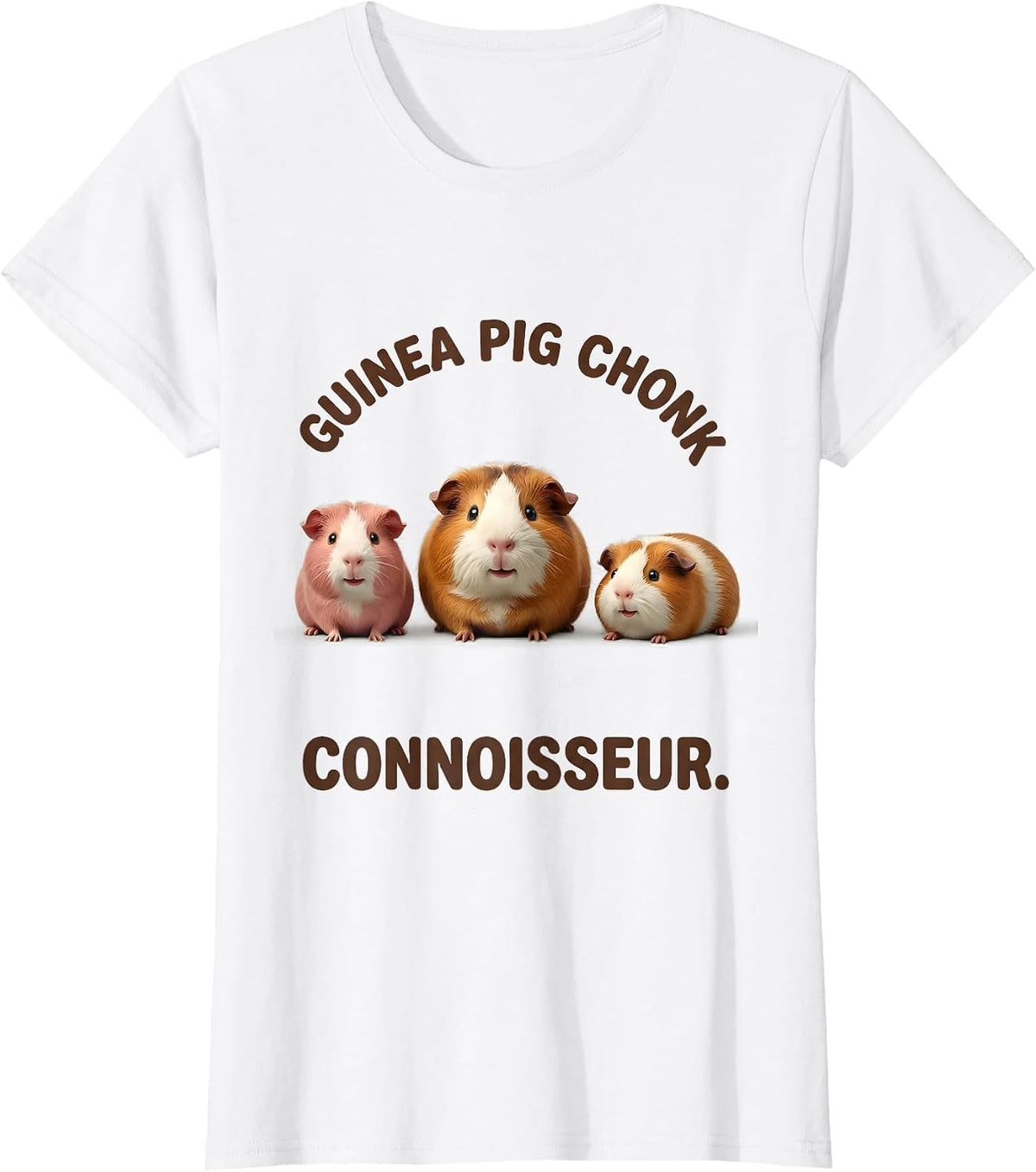 Women's Guinea Pig Chonk Connoisseur Cute Kawaii Pet Lover Humor T-Shirt - White