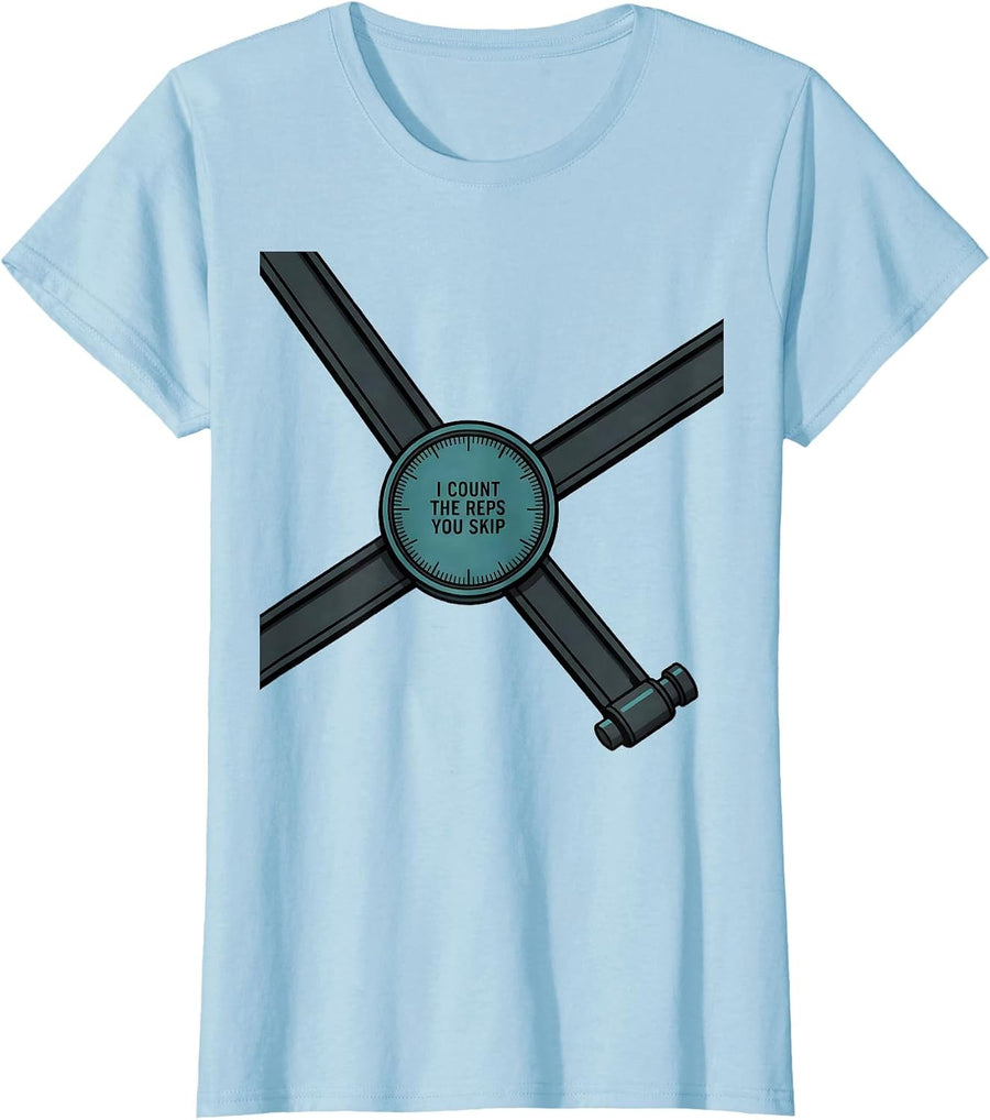 Women's I Count The Reps You Skip Funny Physical Therapist PT Humor T-Shirt - Baby Blue