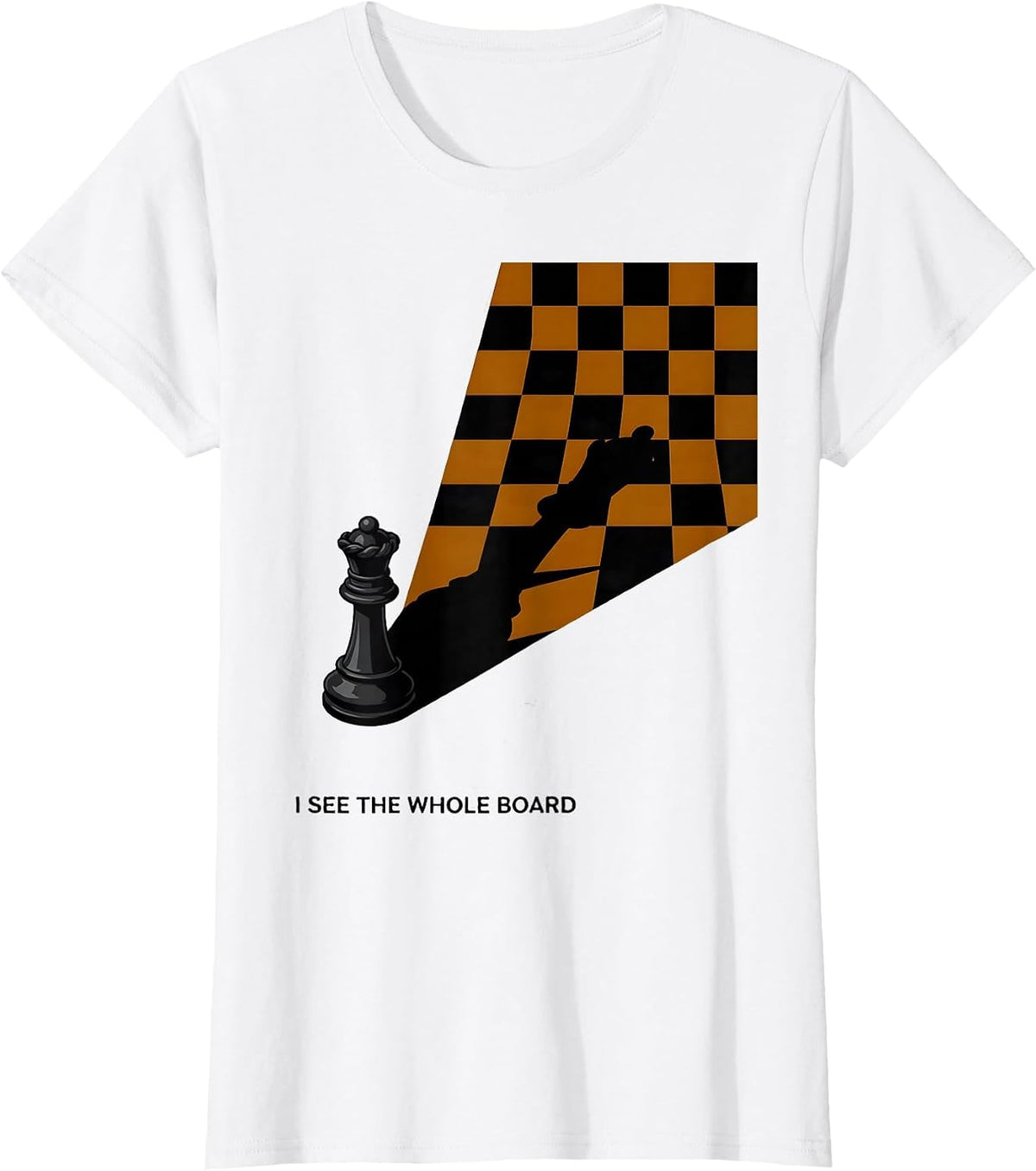 I See The Whole Board Editorial Conceptual Chess Queen Pride T-Shirt - White