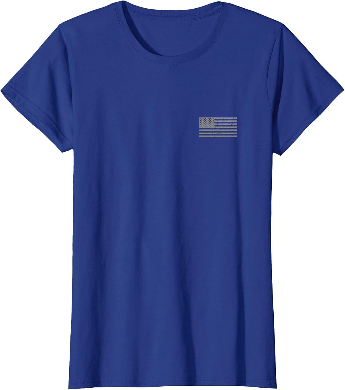 Patriotic Distressed American Flag Left Chest T-Shirt USA T-Shirt - Royal Blue