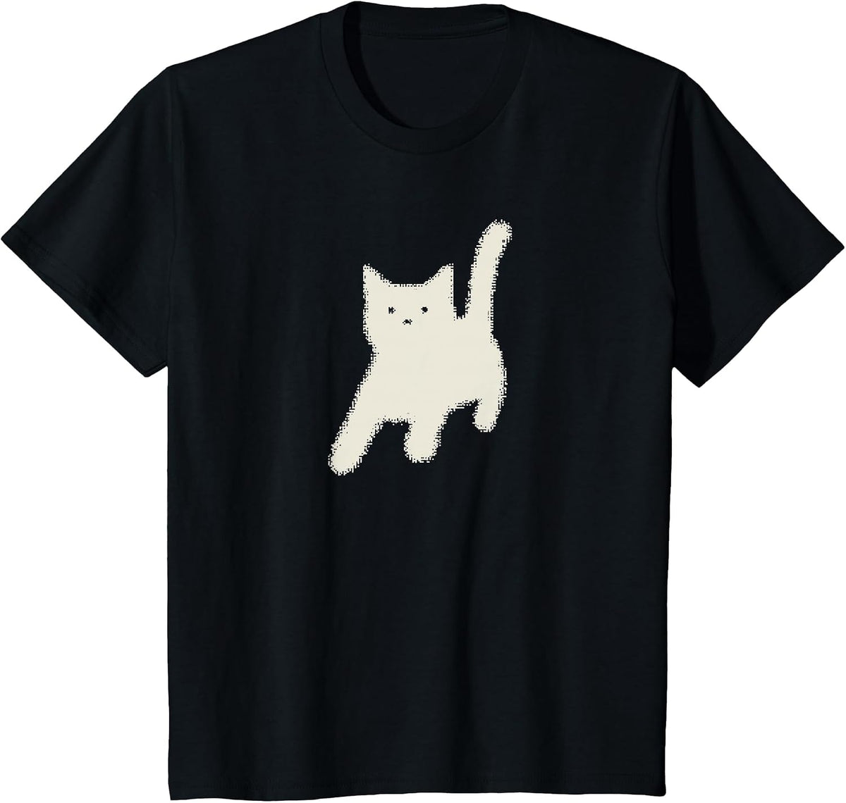 Y2k Cat Scary Back Tomcat 90s 80s 2000s Grunge Emo Scared T-Shirt - Black
