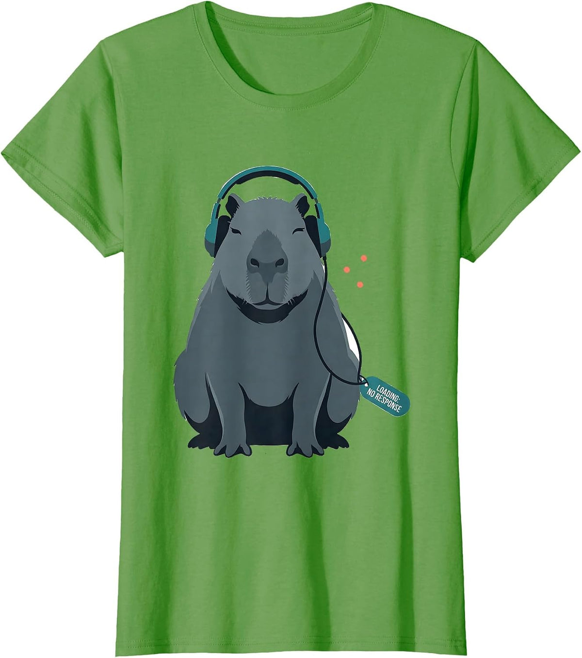 Women's Loading: No Response Funny Capybara Gamer Meme Humor T-Shirt - Grass Green