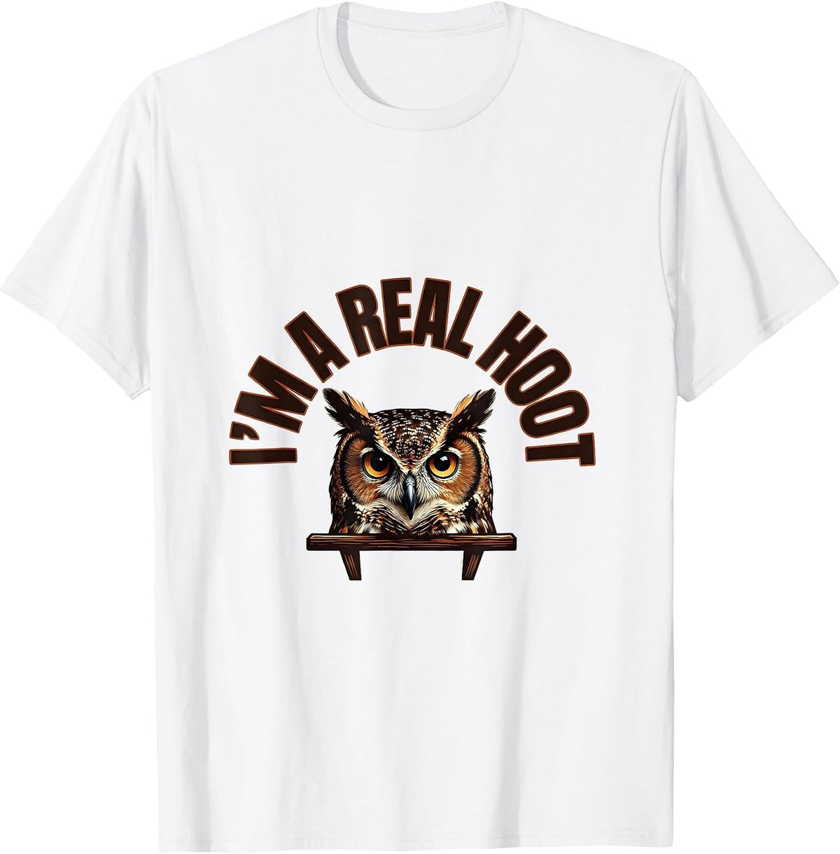 Men's I'm A Real Hoot Funny Owl Bird Lover Retro Humor T-Shirt - White