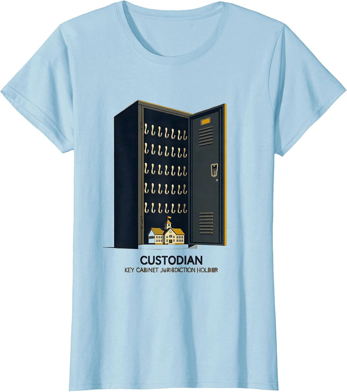 Custodian: Key Cabinet Jurisdiction Holder Funny T-Shirt - Baby Blue