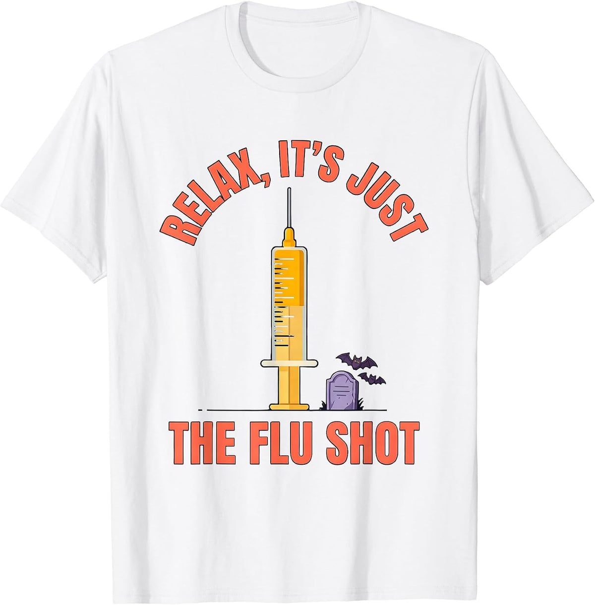 Men's Relax It's Just The Flu Shot Funny Halloween Nurse Ghost T-Shirt - White