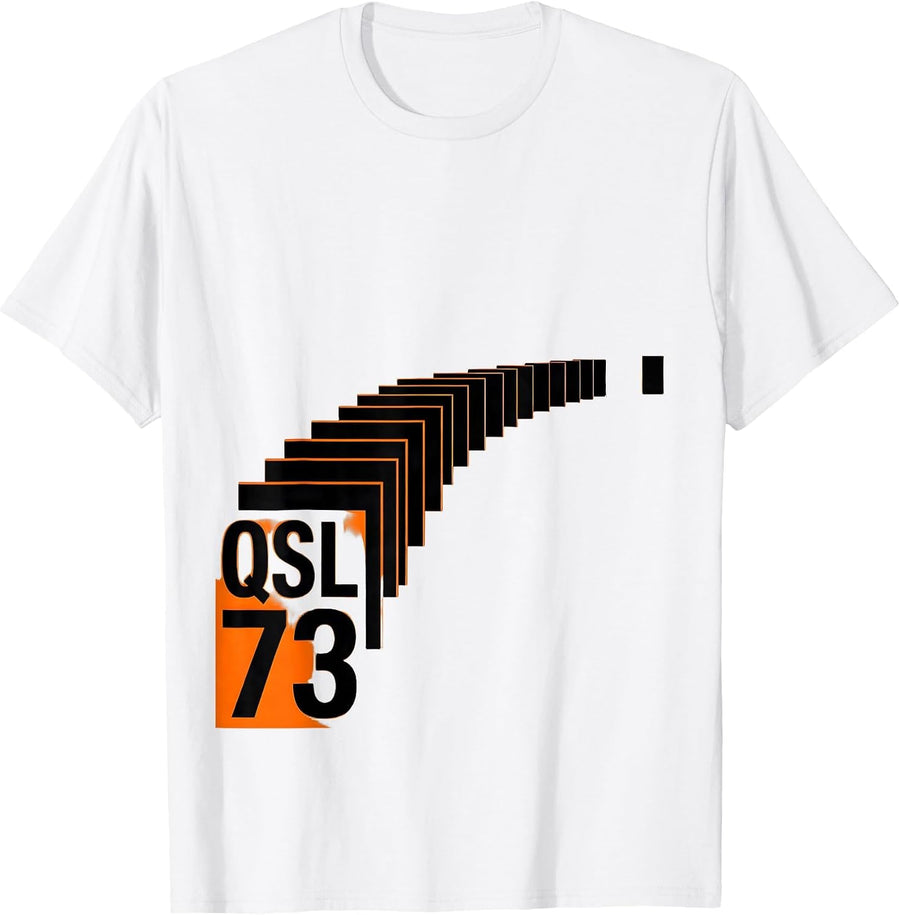 Men's QSL, 73 Funny Ham Radio Operator Humor Amateur Radio T-Shirt - White