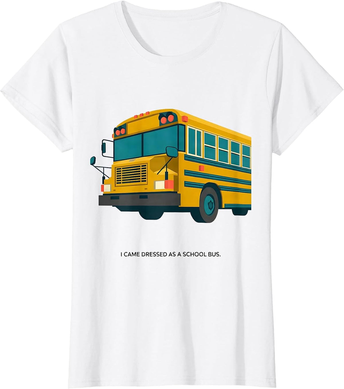 I Came Dressed As A School Bus Funny Midcentury Modern T-Shirt - White
