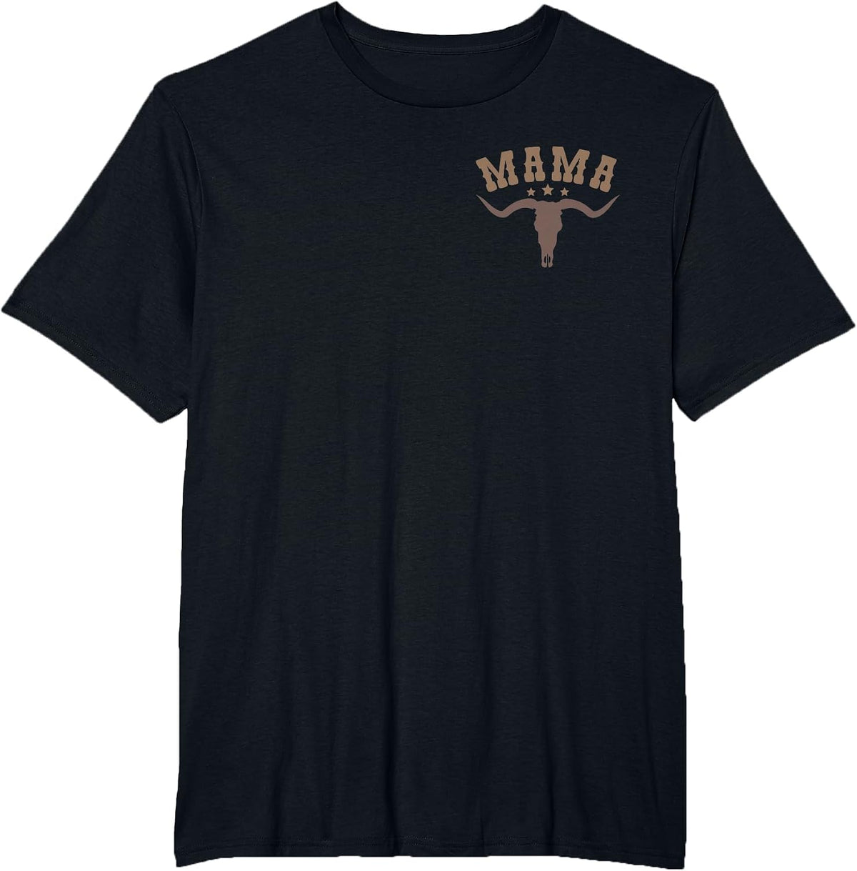 Mama Skull Highland Cow Boy Western Rodeo Family Matching T-Shirt, Men's Big and Tall, Black, 4X Tall - As Pictured