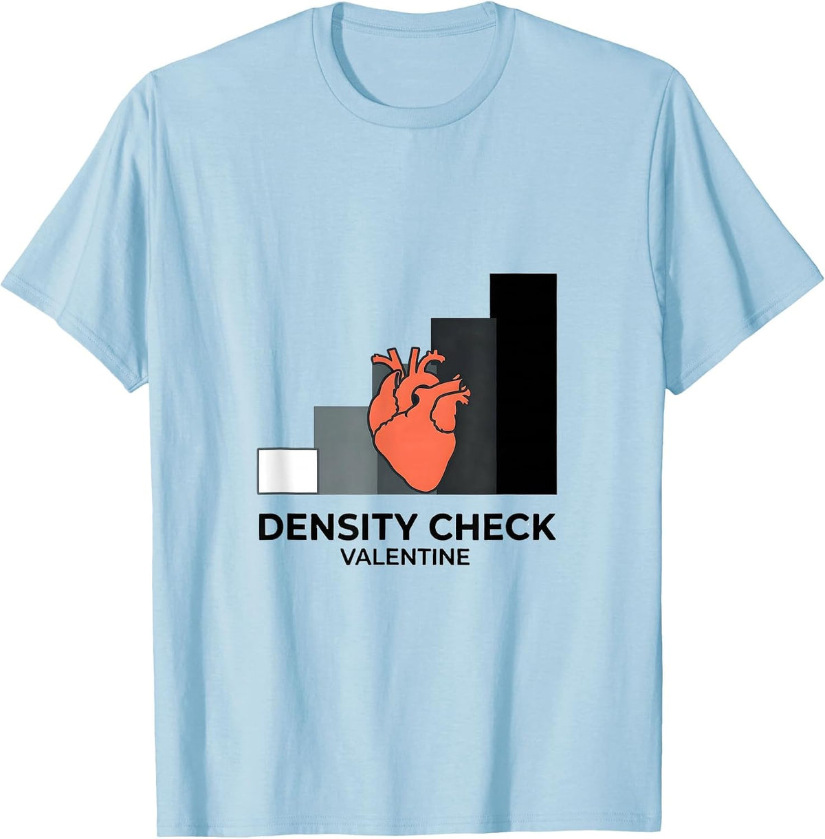 Men's Density Check Valentine Radiology Tech Skeleton Humor T-Shirt - Baby Blue