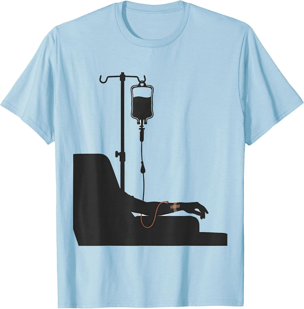 Men's Infusion Pole Minimalist Nurse Gift Comfort T-Shirt - Baby Blue