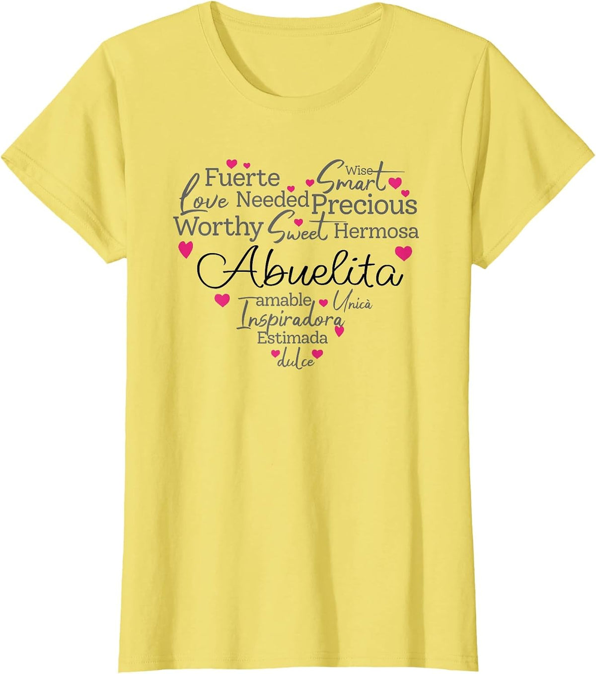 Pretty Abuelita Shirt for Latina Spanish Mexican Grandma T-Shirt - Lemon Yellow
