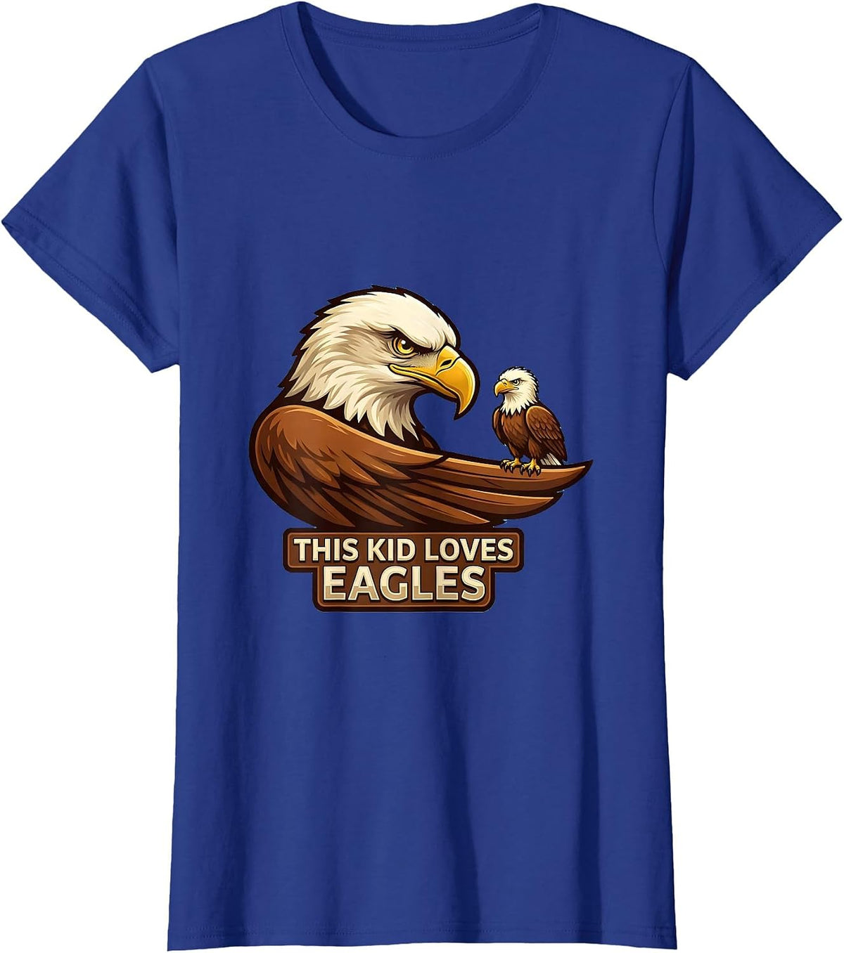 Women's This Kid Loves Eagles Funny Eagle Mascot Lover Family T-Shirt - Royal Blue