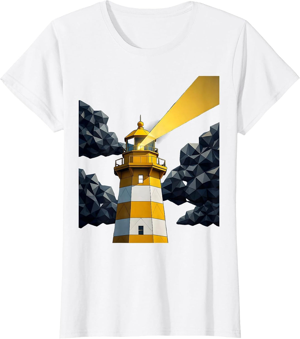 School Psychologist Lighthouse Storm Graphic T-Shirt - White