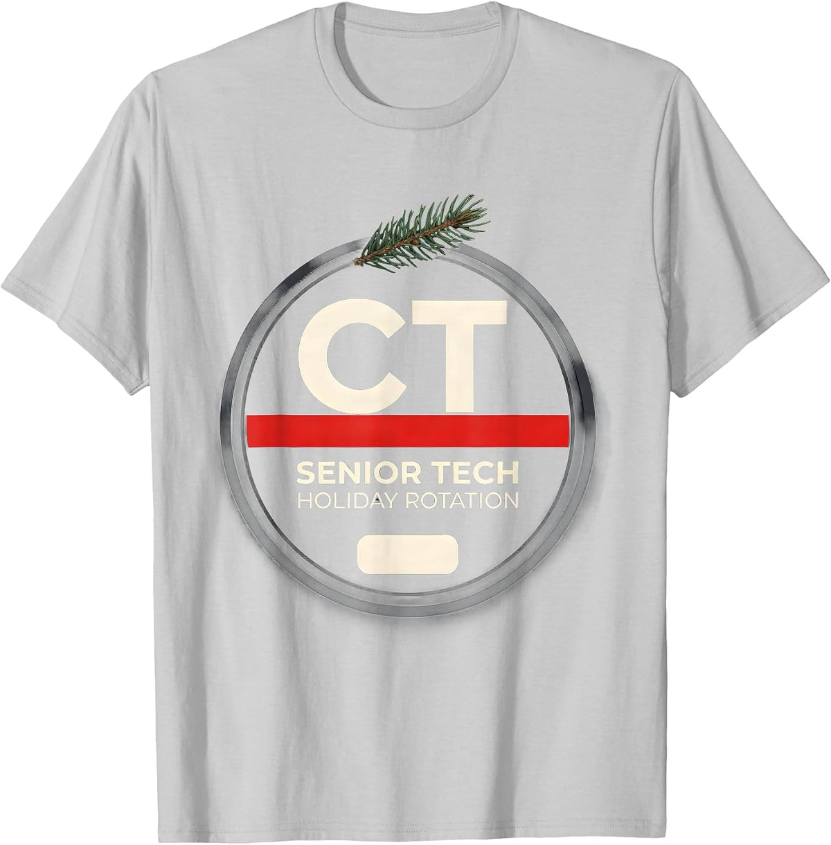 Men's Senior CT Tech Holiday Rotation Funny Radiology Technologist T-Shirt - Silver Grey