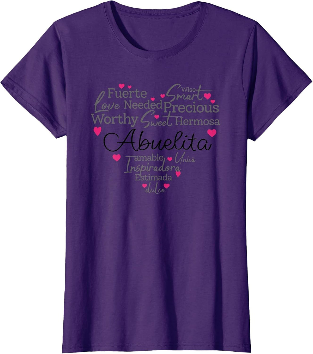 Pretty Abuelita Shirt for Latina Spanish Mexican Grandma T-Shirt - Purple
