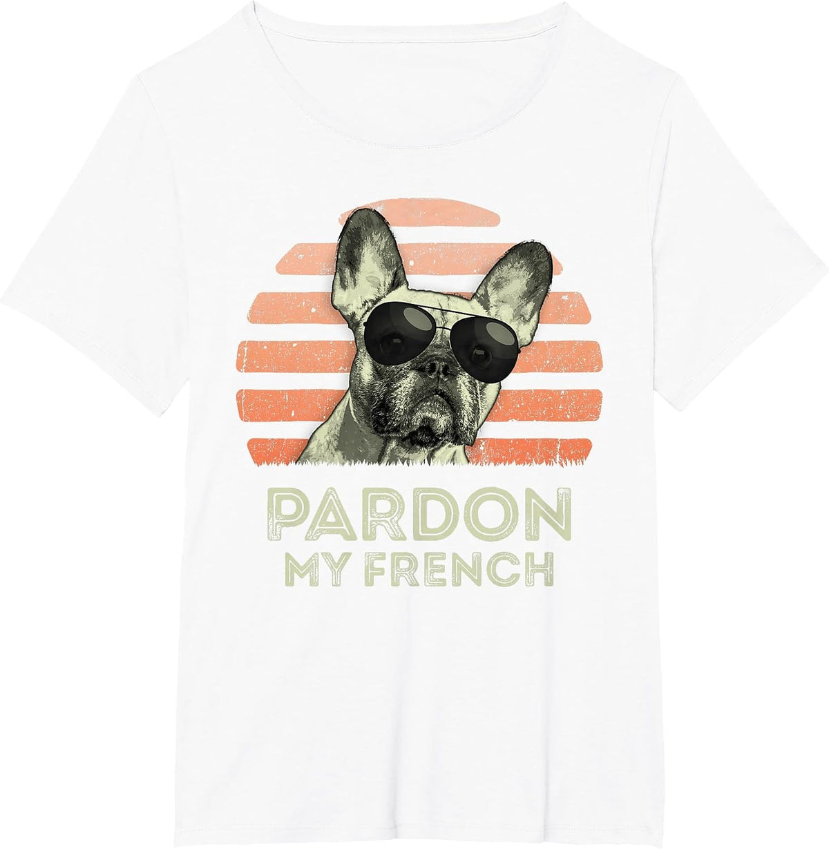 Pardon My French - Retro Funny Frenchie | French Bulldog T-Shirt - White