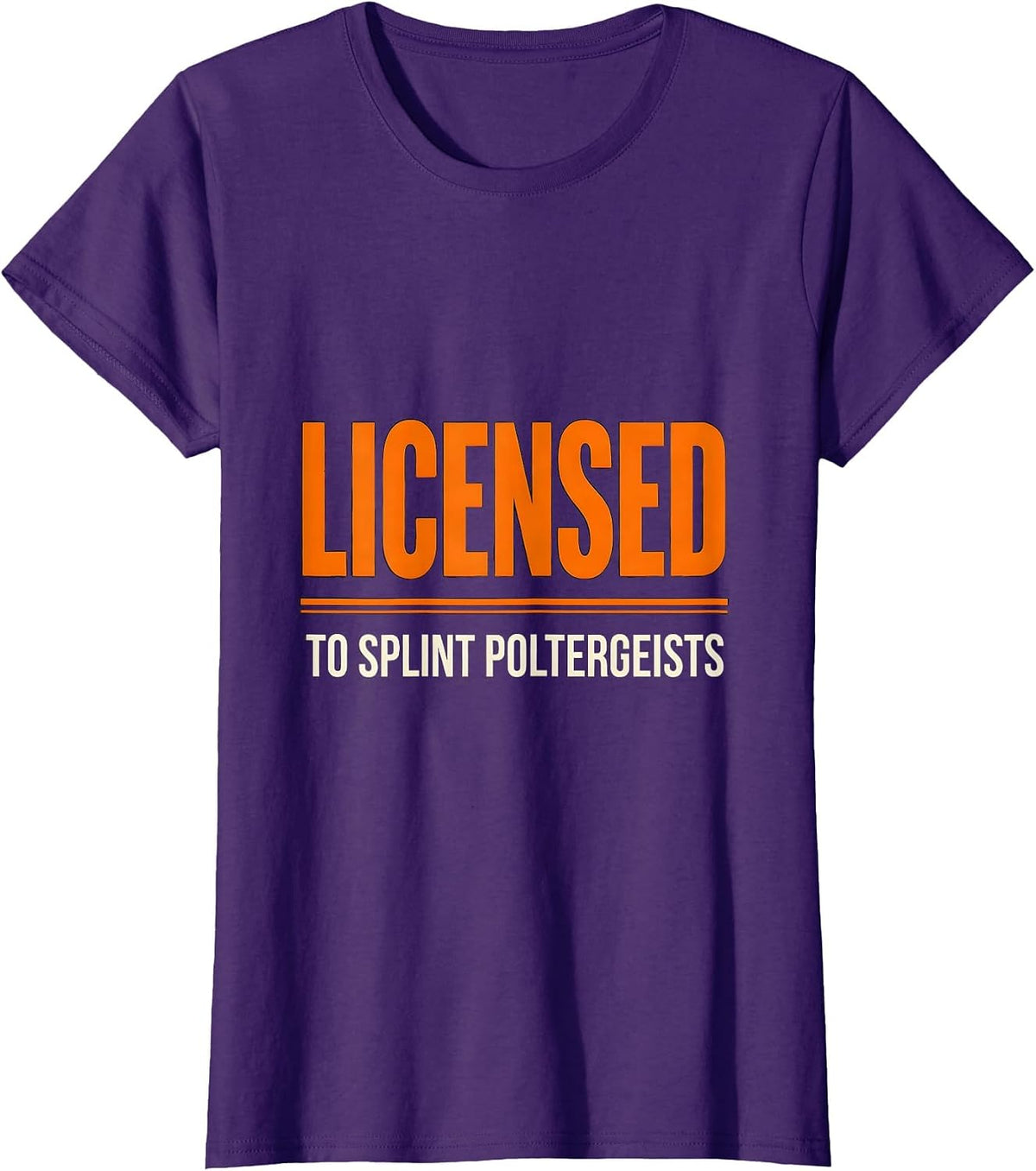 Women's Licensed To Splint Poltergeists Funny Halloween Nurse Humor T-Shirt - Purple