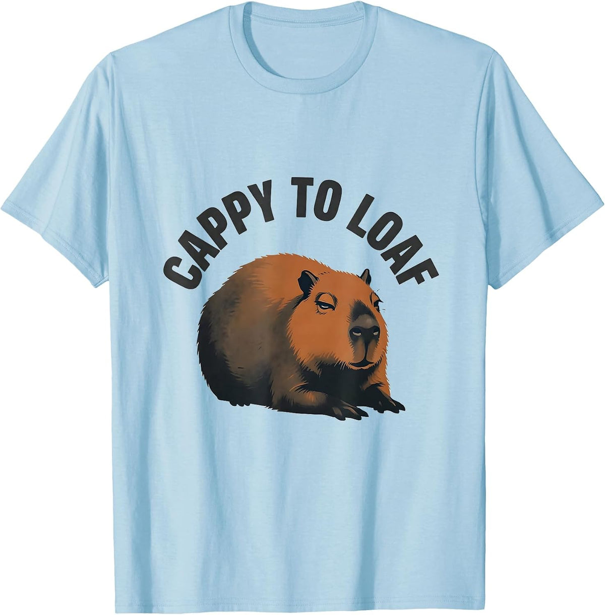 Men's cappy to loaf funny capybara meme animal humor T-Shirt - Baby Blue
