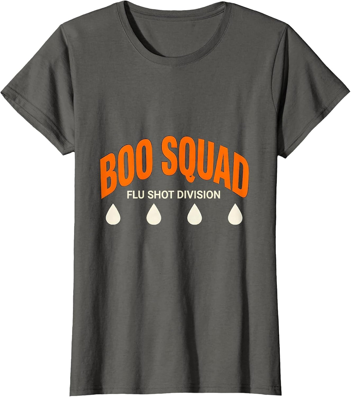 Women's Boo Squad Flu Shot Division Funny Healthcare Worker T-Shirt - Asphalt Grey