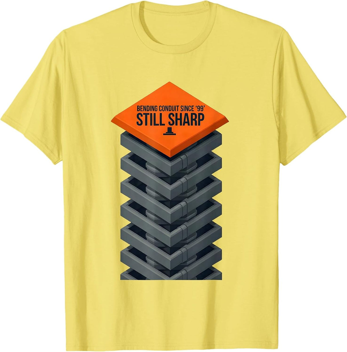 Men's Bending Conduit Since '99, Still Sharp Funny Electrician T-Shirt - Lemon Yellow