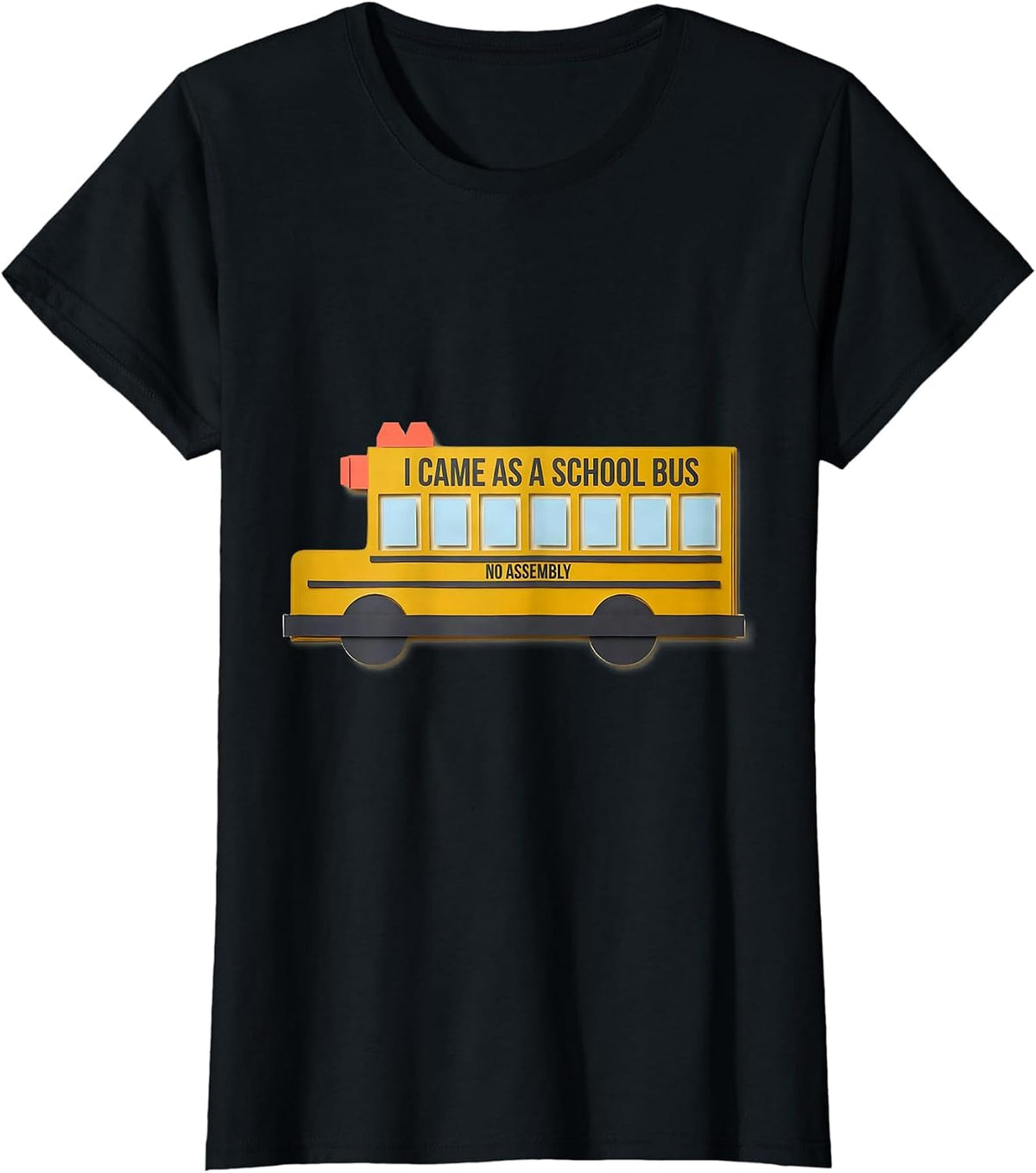 I Came As A School Bus No Assembly Funny Halloween Costume T-Shirt - Black