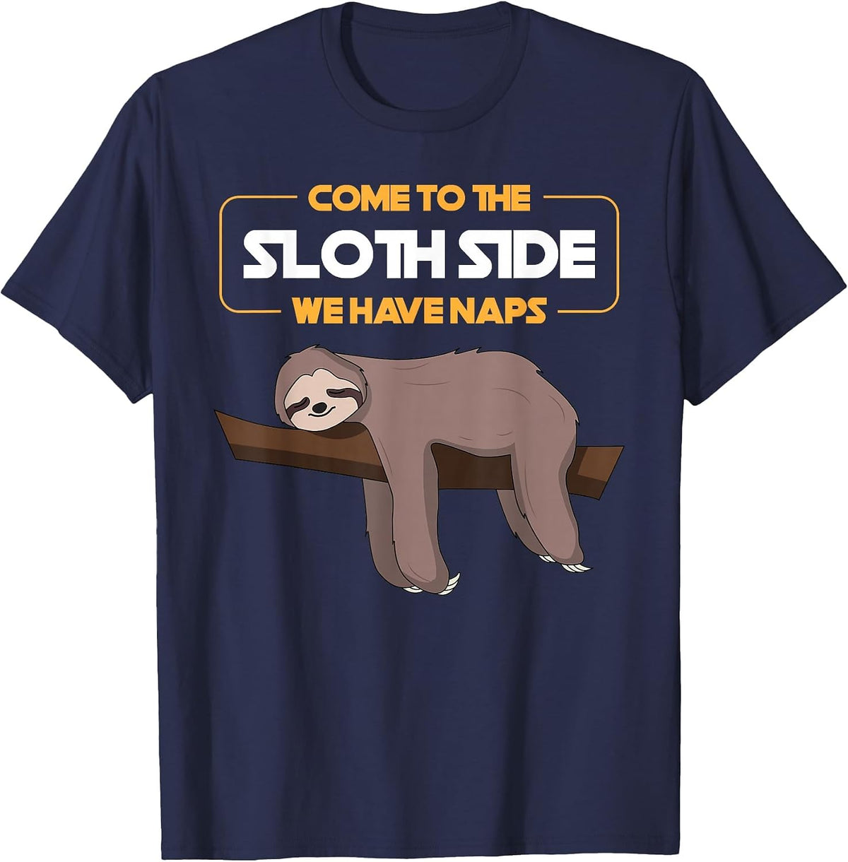 Come to The Sloth Side T-Shirt - Funny Sloth Pun T-Shirt - Navy Blue
