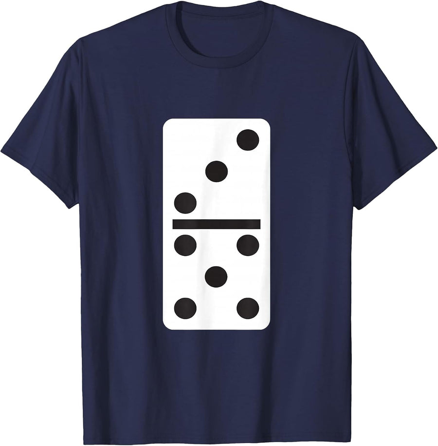 Three Five Dominoes T-Shirt Halloween Costume Domino Game T-Shirt - Navy Blue