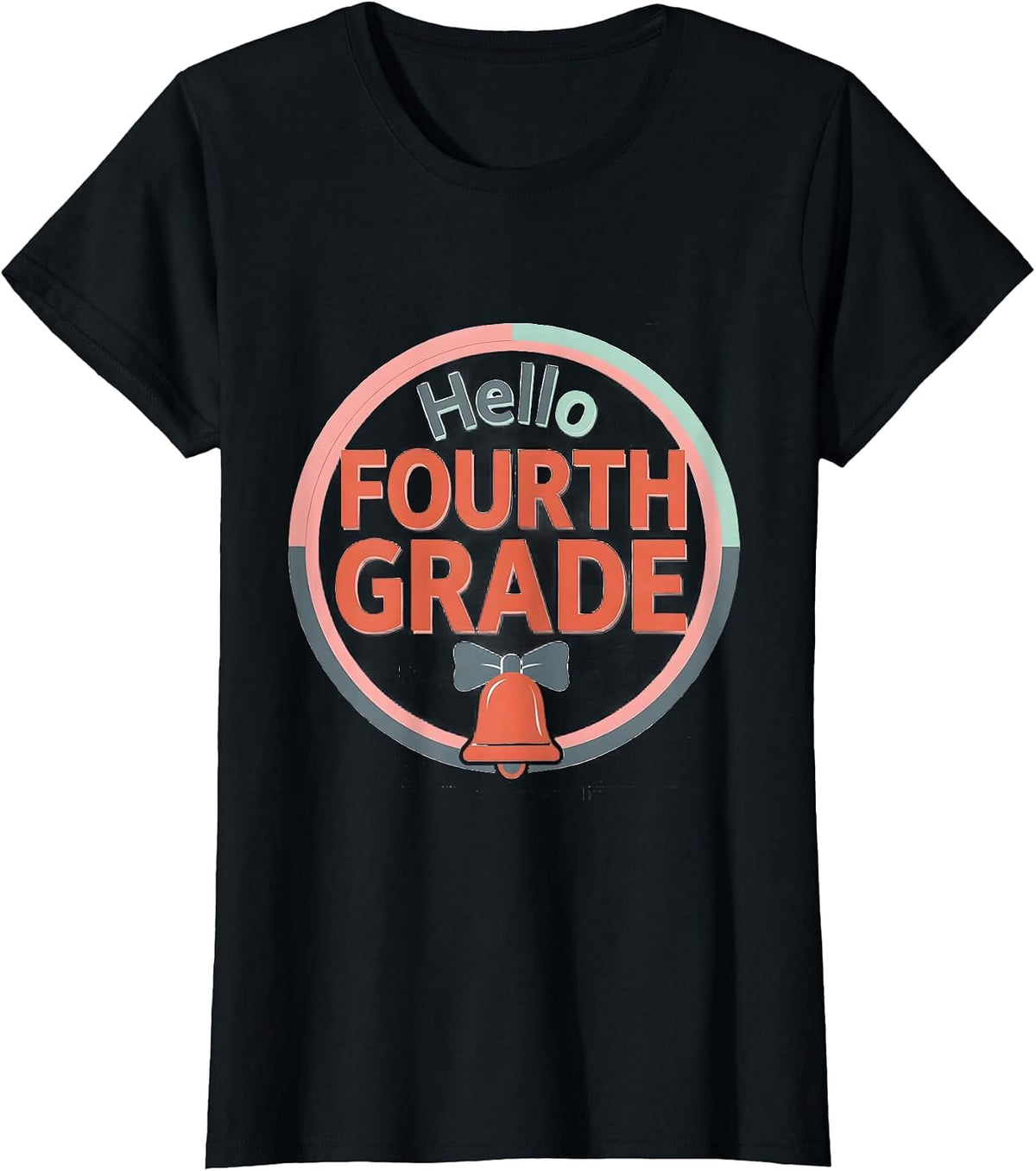 Hello Fourth Grade Sweet Girly Coquette Back To School First T-Shirt - Black