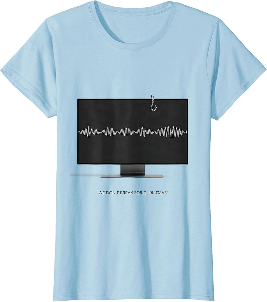 Women's We Don't Break For Christmas Funny Radiology Tech Christmas T-Shirt - Baby Blue