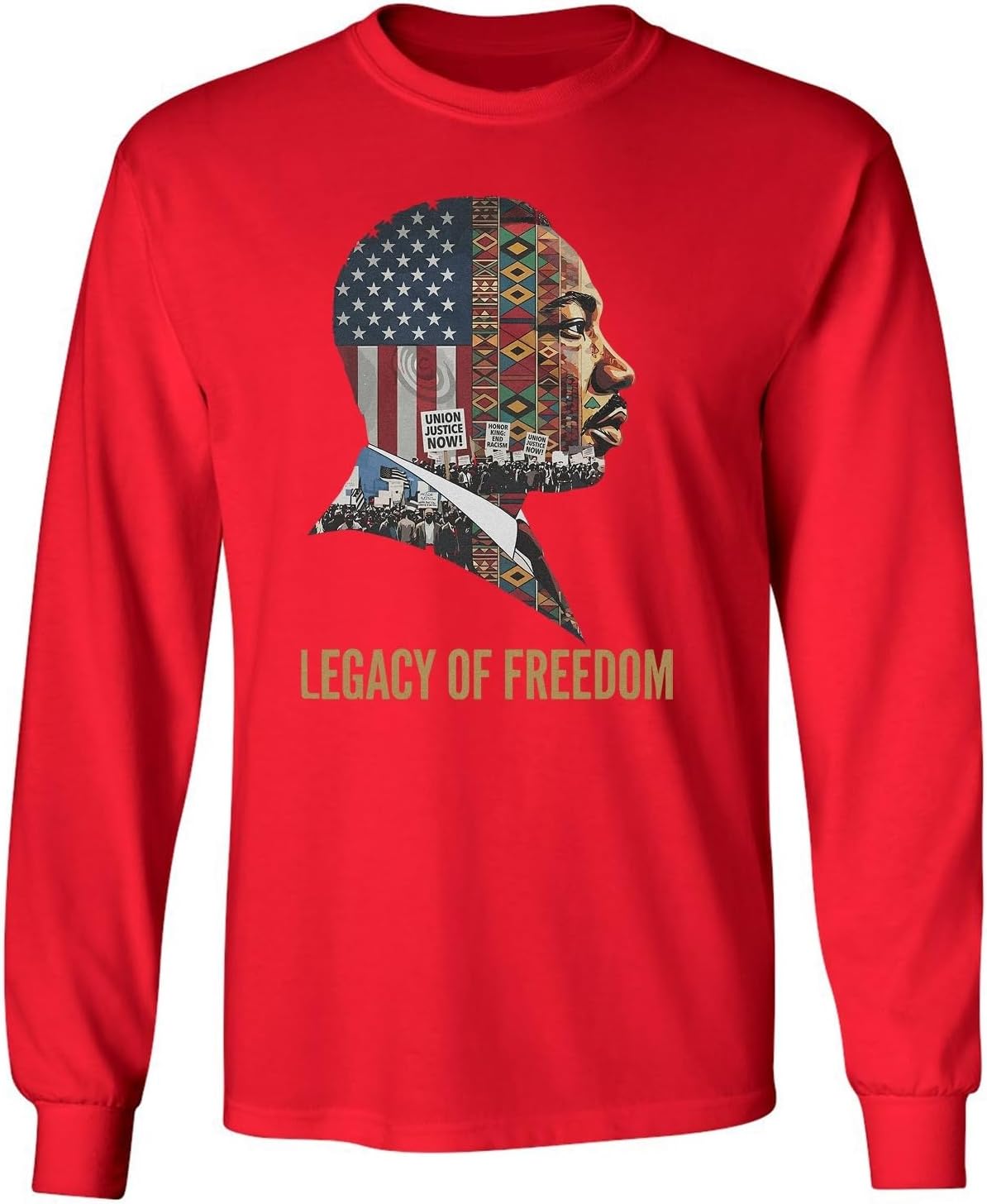 Legacy of Freedom - Martin Luther King Inspired Long Sleeve T-Shirt - Red