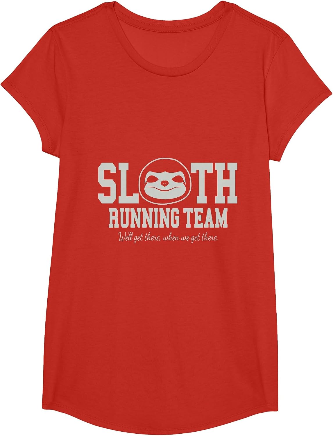 Sloth Running Team Funny Slow Exercise Animal T-Shirt - Girls Red