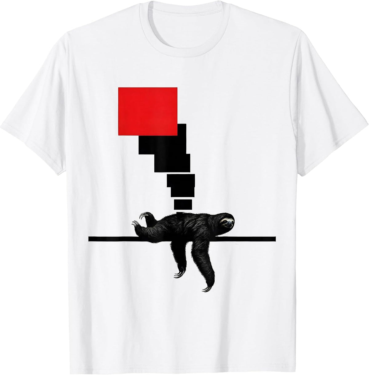 Men's Sloth Silhouette Funny Lazy Humor Sloth Lover Gift T-Shirt - White