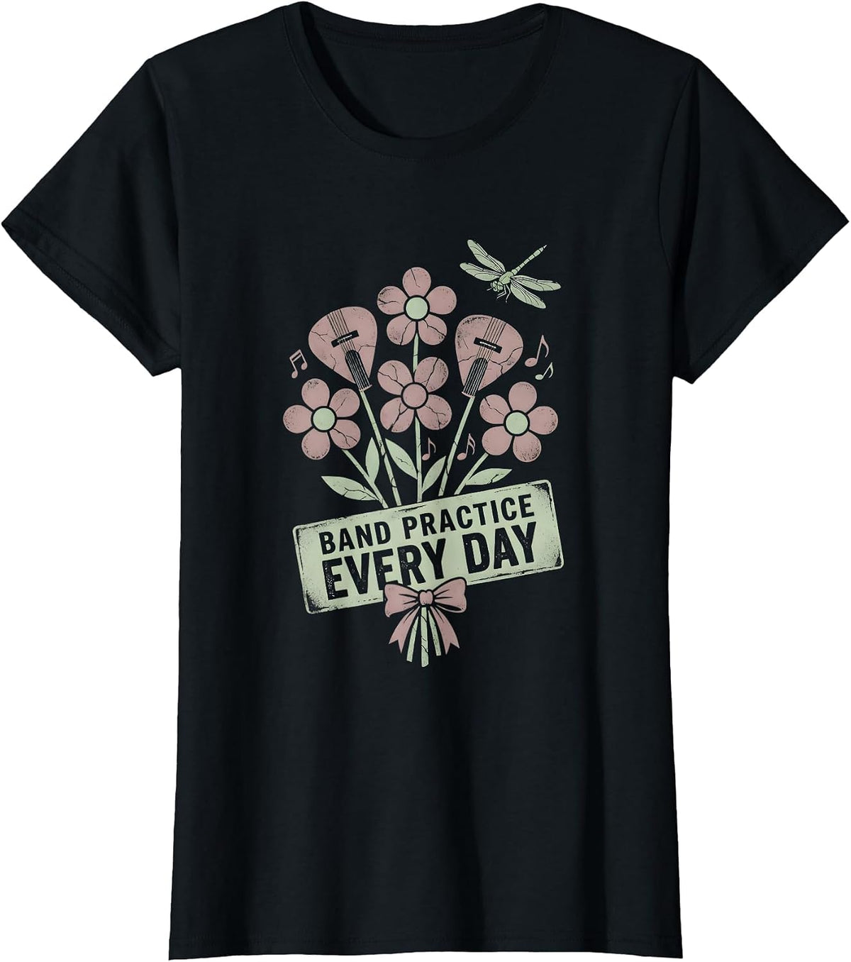 Band Practice Every Day Musician Design T-Shirt - Black