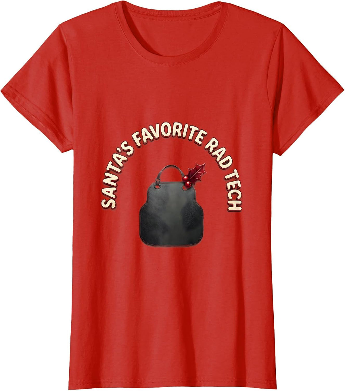 Women's Santa's Favorite Rad Tech Funny Radiology Tech Christmas T-Shirt - Red
