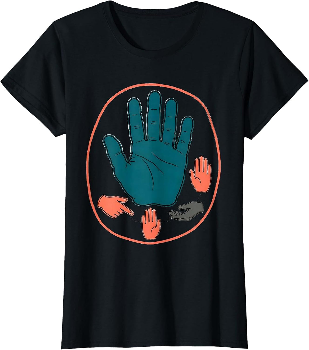 Hand Gestures Inclusion Teacher Special Education Advocacy T-Shirt - Black