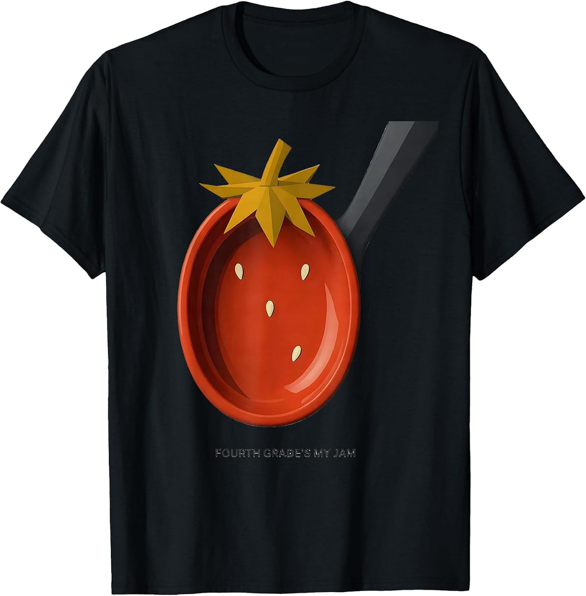 Men's Fourth Grade's My Jam Midcentury Modern Strawberry Back T-Shirt - Black