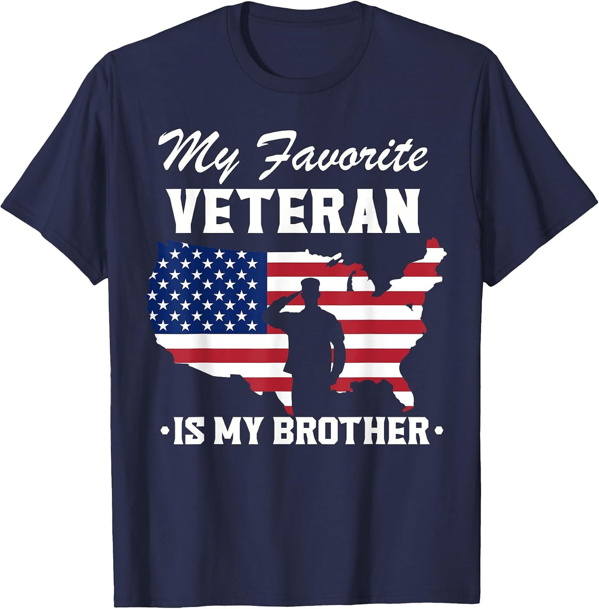 Veterans Day My Favorite Veteran is My Brother T-Shirt - Navy Blue