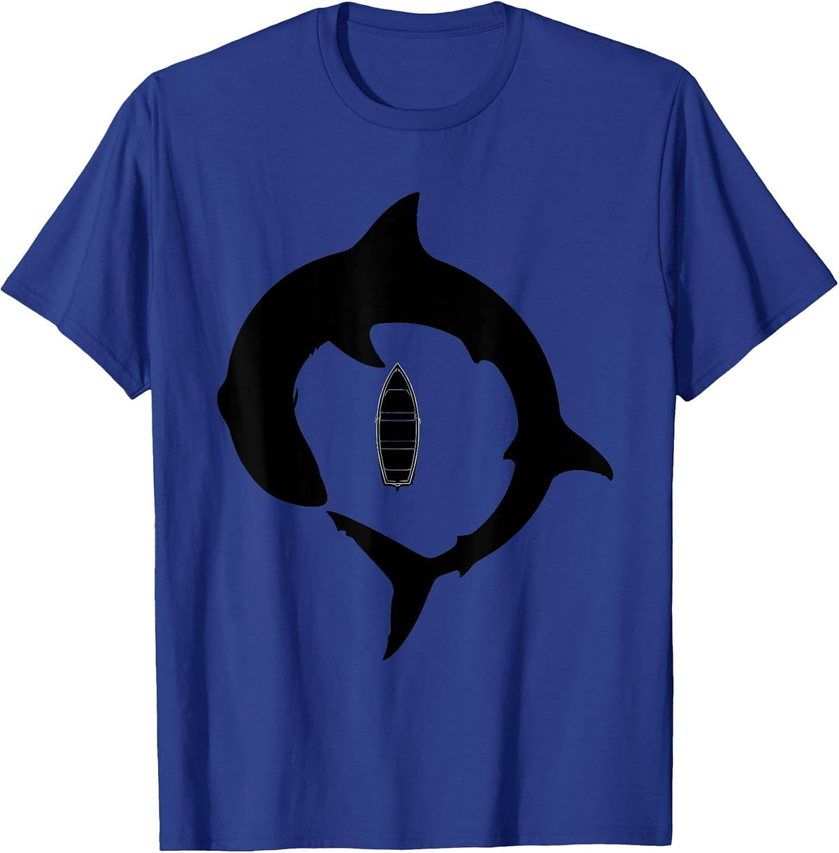 Men's Shark Beneath the Rowboat Sailor Graphic T-Shirt - Royal Blue